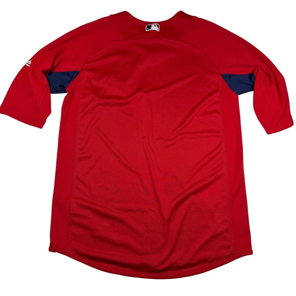Majestic St. Louis Cardinals MLB Authentic Cool Base Red 1/4 Zip Jersey Mens M - Picture 2 of 6